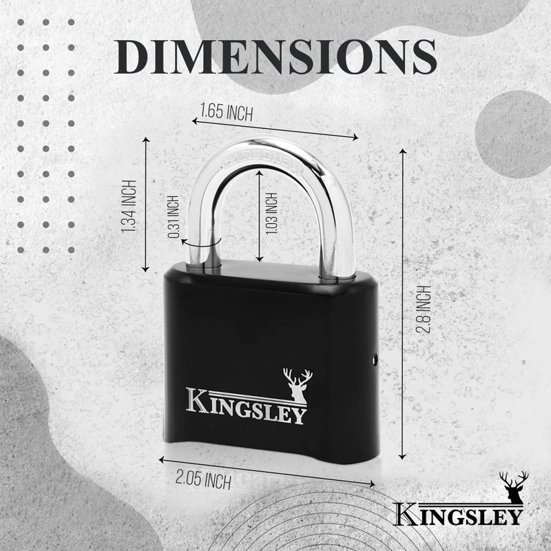 Kingsley Locks 22L Set Your Own Black Combination Lock, Hardened Steel, Heavy Duty Outdoor Weatherproof Combo Lock for Sheds, Fence, Gym Lock, Gate, Sports Locker (1 Pack) - Image 4